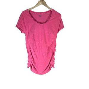Athleta Heathered Pink Sinch Side T-Shirt XL